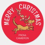 Max Christmas Poinsettia Christmas Gift Tag