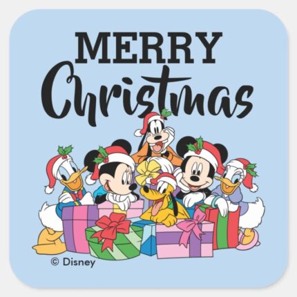 Merry Christmas Holiday Cheer Group Square Sticker