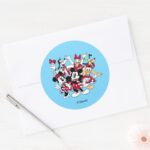 Merry Christmas Mickey Friends Joyful Holiday Classic Round Sticker