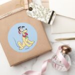 Merry Christmas Pluto Ready Christmas Classic Round Sticker
