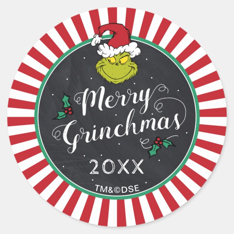 Merry Grinchmas Grinch Holiday Party Classic Round Sticker