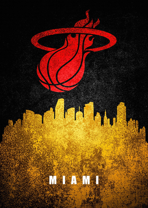 Miami City Skyline Poster