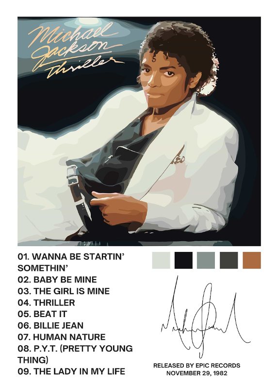 Michael Jackson Thriller Music Poster