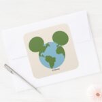 Mickey Earth Icon Square Sticker