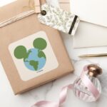 Mickey Earth Icon Square Sticker