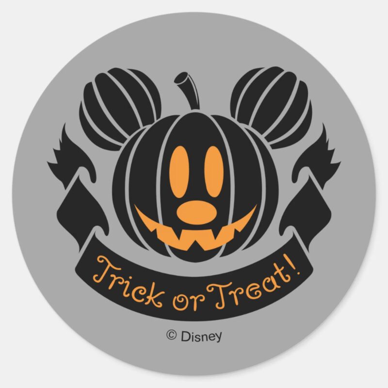 Mickey Jack O Lantern Trick Or Treat Classic Round Sticker
