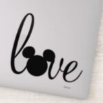 Mickey Love Script Sticker