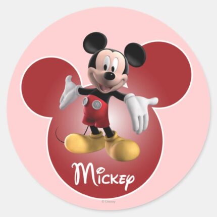Mickey Mickey Clubhouse Head Icon Classic Round Sticker