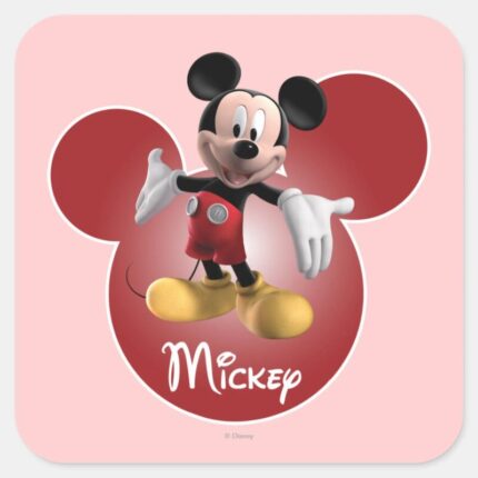 Mickey Mickey Clubhouse Head Icon Square Sticker
