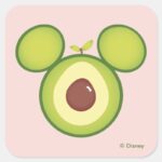 Mickey Mouse Avocado Icon Square Sticker