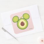 Mickey Mouse Avocado Icon Square Sticker