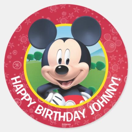 Mickey Mouse Birthday Classic Round Sticker