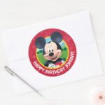 Mickey Mouse Birthday Classic Round Sticker