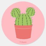 Mickey Mouse Cactus Icon Classic Round Sticker