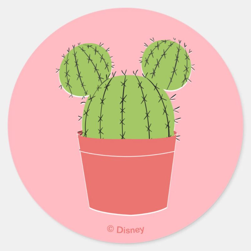 Mickey Mouse Cactus Icon Classic Round Sticker