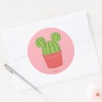Mickey Mouse Cactus Icon Classic Round Sticker