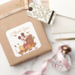 Mickey Mouse Fall Harvest Pumpkin Thank You Square Sticker