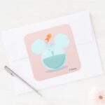Mickey Mouse Fish Bowl Icon Square Sticker