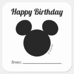 Mickey Mouse Head Icon A Gift From Birthday Square Sticker