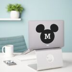 Mickey Mouse Head Silhouette Black With Monogram Sticker