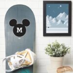 Mickey Mouse Head Silhouette Black With Monogram Sticker