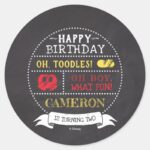 Mickey Mouse Icon Chalkboard Classic Round Sticker