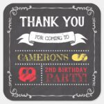 Mickey Mouse Icon Chalkboard Thank You Square Sticker