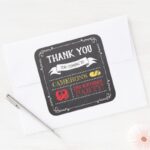 Mickey Mouse Icon Chalkboard Thank You Square Sticker