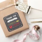 Mickey Mouse Icon Chalkboard Thank You Square Sticker