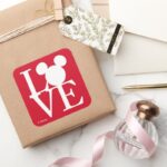Mickey Mouse LOVE Valentines Day 3 Square Sticker