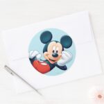 Mickey Mouse Laying Down Classic Round Sticker