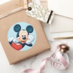 Mickey Mouse Laying Down Classic Round Sticker