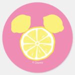 Mickey Mouse Lemon Icon Classic Round Sticker