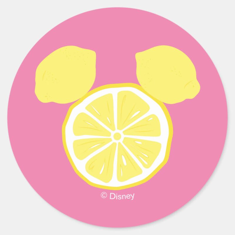Mickey Mouse Lemon Icon Classic Round Sticker