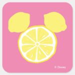 Mickey Mouse Lemon Icon Square Sticker