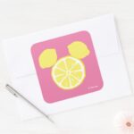 Mickey Mouse Lemon Icon Square Sticker