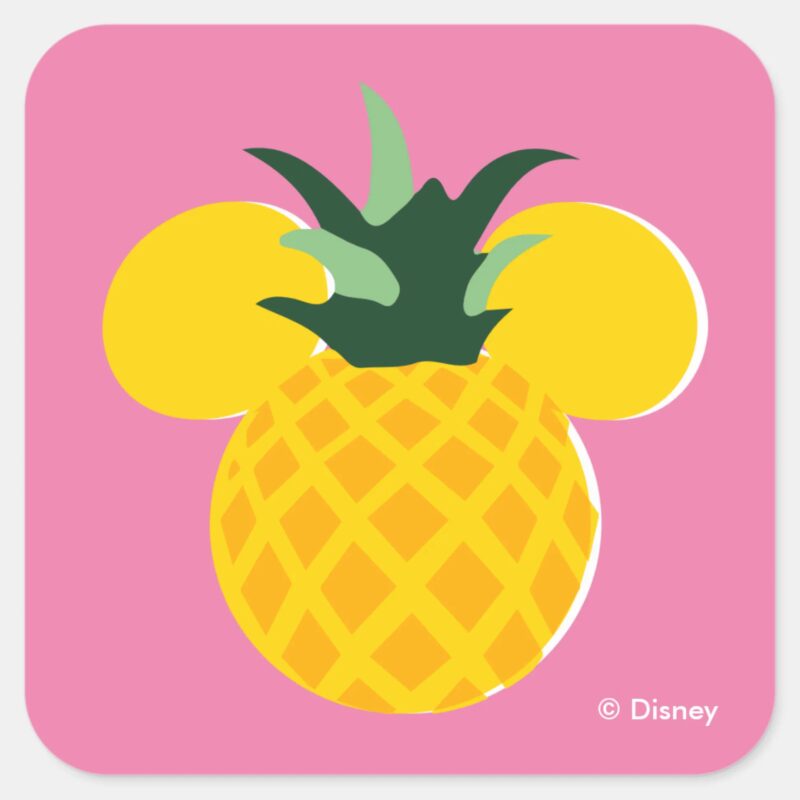 Mickey Mouse Pineapple Icon Square Sticker