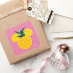 Mickey Mouse Pineapple Icon Square Sticker