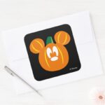 Mickey Mouse Pumpkin Square Sticker
