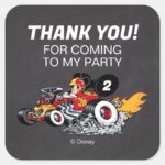 Mickey Mouse Roadster Racers Birthday Square Sticker