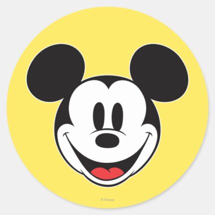 Mickey Mouse Smiling Classic Round Sticker