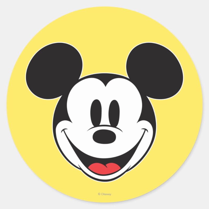 Mickey Mouse Smiling Classic Round Sticker