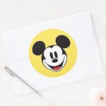 Mickey Mouse Smiling Classic Round Sticker