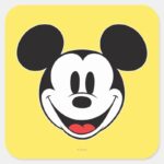 Mickey Mouse Smiling Square Sticker