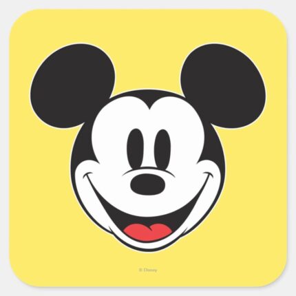 Mickey Mouse Smiling Square Sticker