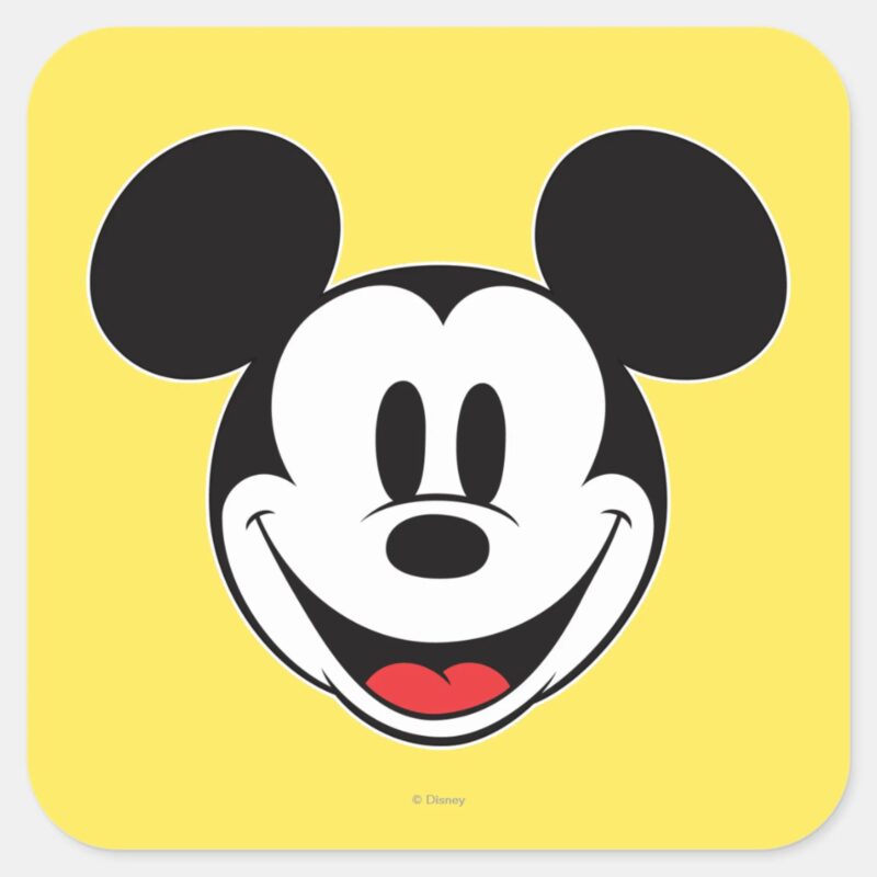 Mickey Mouse Smiling Square Sticker