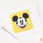Mickey Mouse Smiling Square Sticker