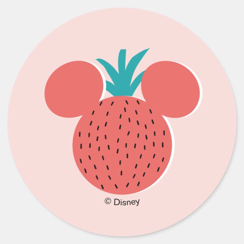 Mickey Mouse Strawberry Icon Classic Round Sticker