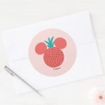 Mickey Mouse Strawberry Icon Classic Round Sticker