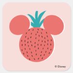 Mickey Mouse Strawberry Icon Square Sticker